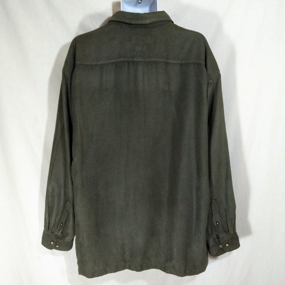 Men's Van Heusen Faux Suede Button Up Shirt EUC - Picture 4 of 6